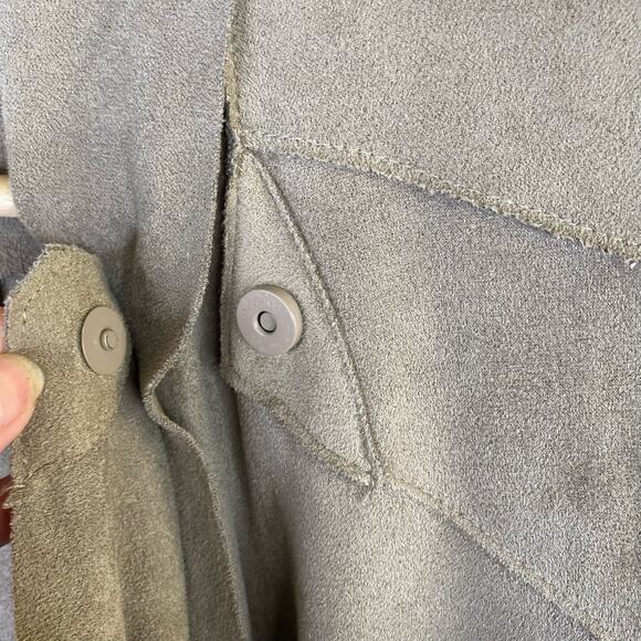 BlankNYC size small Womens Vegan Leather Suede Cardigan Jacket Tan Beige Button - Picture 5 of 8